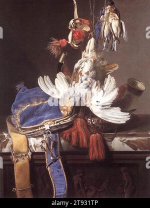 Jagd auf Stillleben um 1665 von Willem Van Aelst Stockfoto