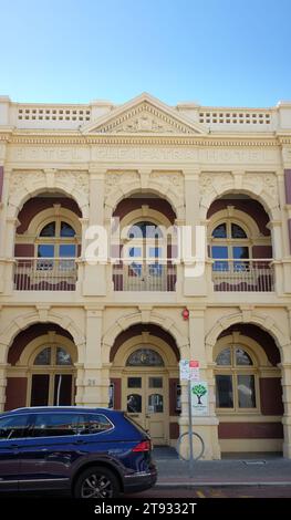 Hotel Cleopatra, Fremantle, architektonische Details des West End, High Street spätviktorianische und edwardianische Architektur Stockfoto