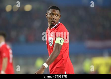 Wien, Österreich. November 2023. WIEN, Österreich 21. November 2023; David ALABA während des Freundschaftsfußballspiels zwischen den Nationalmannschaften Österreichs und Deutschlands im Ernst-Happel-Stadion in Wien. 2:0 - Bild und Copyright von Arthur THILL/ATP Images (THILL Arthur/ATP/SPP) Credit: SPP Sport Press Photo. /Alamy Live News Stockfoto