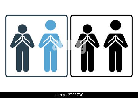 Symbol für Demut. Symbolstil durchgehend. Einfache Vektorkonstruktion bearbeitbar Stock Vektor