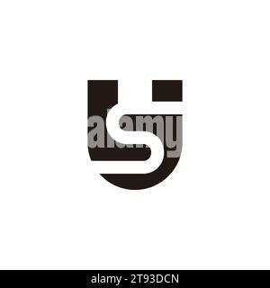Letter US Simple geometrische Clean Concept Logo-Vektor Stock Vektor