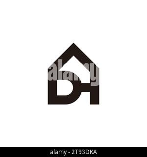 Letter d h Haus Haus einfache geometrische Logo Vektor Stock Vektor