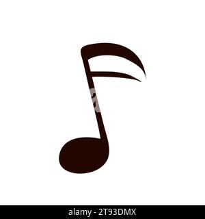 Hinweis 16 Schwarzes Symbol isoliert auf weißem Hintergrund. Musikzeichen. Flache oder Cartoon minimalistische Vektorillustration. Designelement für Sticker Pack, Stock Vektor