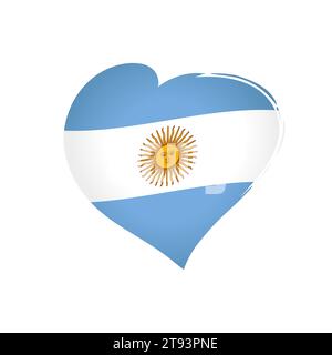 Kreative Herzform mit argentinischer Staatsflagge. Das Symbol „Liebe Argentinien“. Feier der Idee der Wahl. Sport-Logo-Konzept. Isoliertes Symbol. Souvenir Stock Vektor