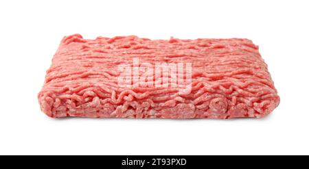 Frisches rohes Hackfleisch, isoliert auf weiß Stockfoto