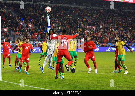 Toronto, Ontario, Kanada, 21. November 2023, Andre Blake #1 in Aktion während des Spiels der CONCACAF NATION LEAGUE zwischen Kanada und Jamaika im BMO Field. Stockfoto