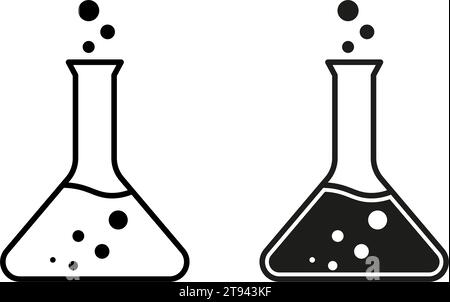 Symbol für Kolben. Symbol für Laborglas. Vektorabbildung. Stock Vektor