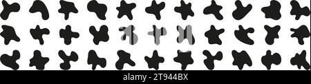 Flüssige Schatten zufällige Formen. Flüssiges, unregelmäßiges Blob-Shape-Set. Vektorabbildung. Stock Vektor