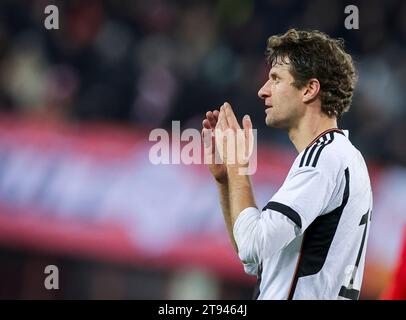 Wien, Österreich. November 2023. Fußball: Internationales Spiel, Österreich - Deutschland, Ernst-Happel-Stadion. Der deutsche Thomas Müller reagiert während des Spiels. Quelle: Christian Charisius/dpa/Alamy Live News Stockfoto
