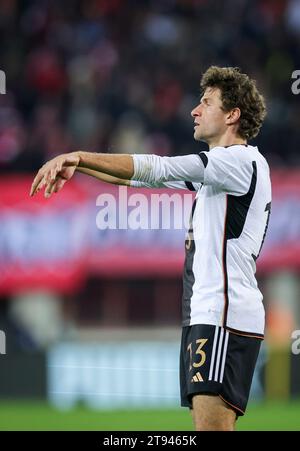 Wien, Österreich. November 2023. Fußball: Internationales Spiel, Österreich - Deutschland, Ernst-Happel-Stadion. Der deutsche Thomas Müller reagiert während des Spiels. Quelle: Christian Charisius/dpa/Alamy Live News Stockfoto