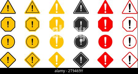 Warnsymbole. Warnschild für Gefahrenwarnung. Vektorabbildung Stock Vektor