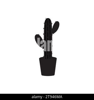 Kakteen Icon Vektor Logo Symbol Wüste Blume botanica Pflanze Garten Sommer tropische Illustration Kritzelsilhouette Icon Stock Vektor