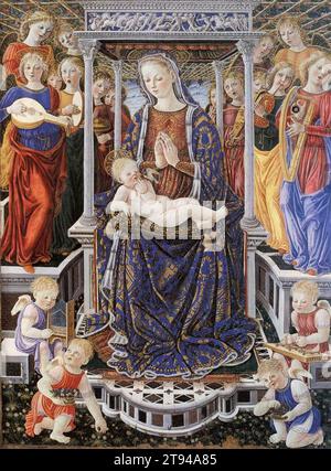 Madonna und Kind thront mit Music-making Angels um 1455 von Giovanni Di Piermatteo Boccati Stockfoto