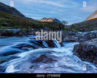 Glen Etive Falls und Triple Falls, Glen Etive, Schottland Stockfoto