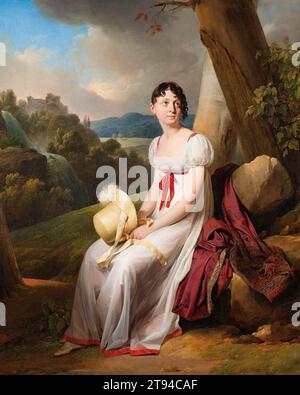 Porträt von Madame Saint-Ange Chevrier in einer Landschaft 1807 von Louis Leopold Boilly Stockfoto