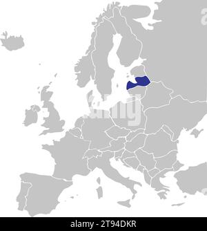 Lageplan der REPUBLIK LETTLAND, EUROPA Stock Vektor