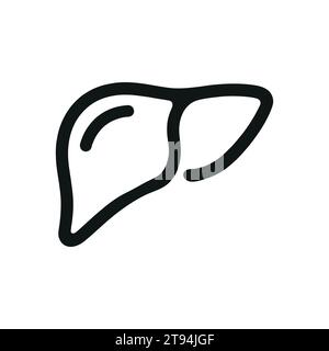 Einfache Linie Symbol Leber. Vektorabbildung Stock Vektor