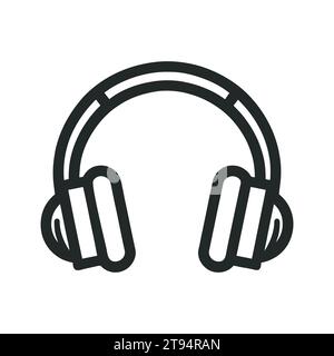 Kopfhörer Kopfhörer Kopfhörer flaches Symbol. Headset-Silhouette Stock Vektor