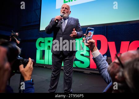 AMSTERDAM - Frans Timmermans am Ergebnisabend von GroenLinks/PvdA für die Wahlen zum Repräsentantenhaus. ANP PHIL NIJHUIS niederlande raus - belgien raus Stockfoto