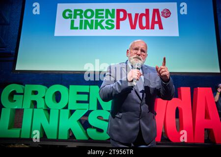 AMSTERDAM - Frans Timmermans am Ergebnisabend von GroenLinks/PvdA für die Wahlen zum Repräsentantenhaus. ANP PHIL NIJHUIS niederlande raus - belgien raus Stockfoto