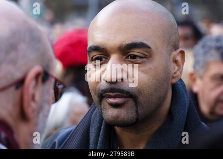 Paris, Frankreich. Am 19. November 2023 nimmt Dominique Sopo an dem schweigemarsch für den Frieden im Nahen Osten in Paris Teil Stockfoto