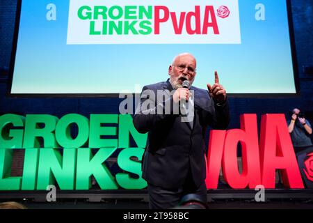 AMSTERDAM - Frans Timmermans am Ergebnisabend von GroenLinks/PvdA für die Wahlen zum Repräsentantenhaus. ANP PHIL NIJHUIS niederlande raus - belgien raus Stockfoto