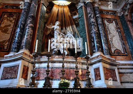 Bernini Skulptur St. Teresa in Ecstasy, Kirche Santa Maria della Vittoria in Rom Italien. Stockfoto