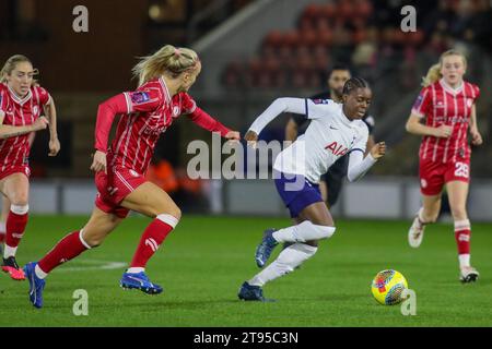 London, Großbritannien. November 2023. London, England, 22. November 2023: Jessica Naz (7 Tottenham Hotspur) tritt beim FA Women's League Cup Spiel zwischen Tottenham Hotspur und Bristol City an der Brisbane Road in London (Alexander Canillas/SPP) vor. /Alamy Live News Stockfoto