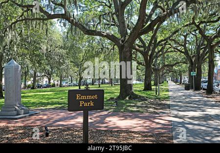 Melden Sie sich in Emmet Park, Savannah, Georgia an Stockfoto