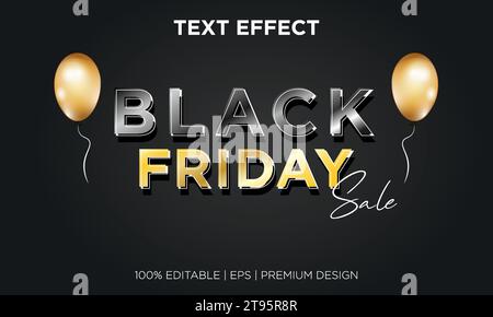 Texteffekt Black friday kann bearbeitet werden Stock Vektor