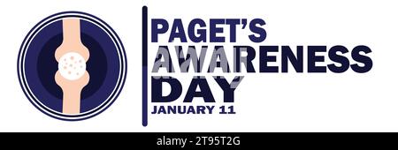 Paget's Awareness Day. Vektorabbildung. Januar: Urlaubskonzept. Vorlage für Hintergrund, Banner, Karte, Poster mit Textbeschriftung. Stock Vektor