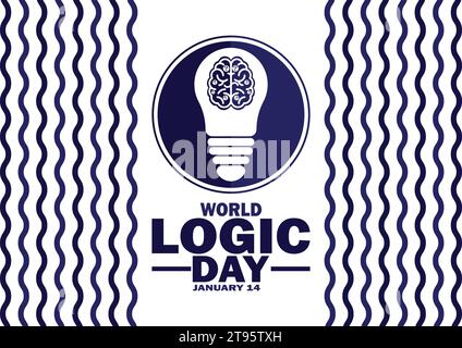 World Logic Day. Januar 14. Geeignet für Grußkarten, Poster und Banner. Vektorabbildung Stock Vektor