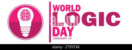 World Logic Day. Januar 14. Urlaubskonzept. Vorlage für Hintergrund, Banner, Karte, Poster mit Textbeschriftung. Vektorabbildung Stock Vektor