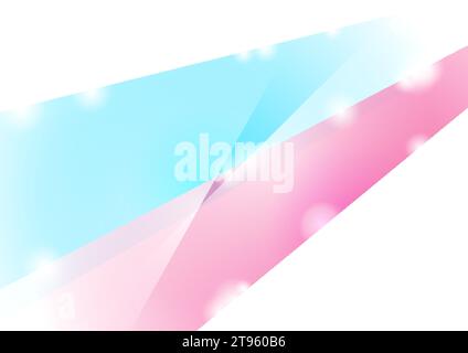 Hellblau rosa minimal glänzende Streifen abstrakter Vektor-Hintergrund Stock Vektor
