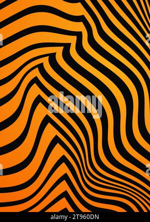 Oranger abstrakter Hintergrund mit gewellten Streifen für Halloween. Vektordesign Stock Vektor
