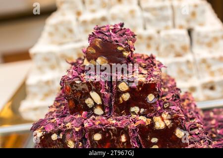 Laden der traditionellen türkischen Honig lokum Candy Stockfoto