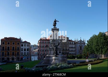 Denkmal, Praca do Infante Dom Henrique, Regadas, Porto, Portugal Stockfoto