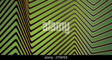 Grüne, schwarze und goldene geschwungene Streifen abstrakter luxuriöser geometrischer Hintergrund. Vektordesign Stock Vektor
