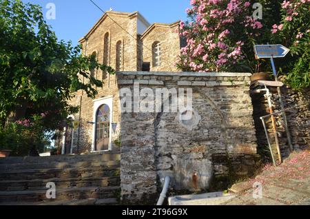 Griechenland, Nordägäis, Ikaria Island Village Arethousa, Kirche Saint Marina Stockfoto