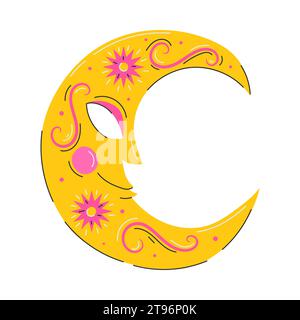 Verziert mit einem Gesicht. Karnevalsmaske mit Muster. Das Symbol des Mardi Gras, des brasilianischen Karnevals. Ein dekoratives Element im flachen Stil. Stock Vektor