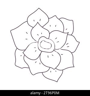 Handgezeichnete Blütenknospen. Einfaches botanisches Element. Umriss-Kritzelvektor-Schwarz-weiß-Illustration isoliert auf einem weißen Hintergrund. Stock Vektor