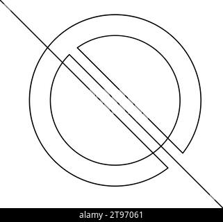 Verbotszeichen durchgehende einzeilige Zeichnung. Einzeilige Zeichnung des Stoppzeichens. Vektorabbildung Stock Vektor