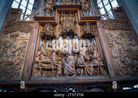 Rothenburg ob der Tauber, Region Franken, Bundesland Bayern St-Jakobs-Kirche mit Riemenschneider Blutaltar - 23.11.2023 Bayern *** Rothenburg ob der Tauber, Region Franken, Bayern St. Jacobs Church with Riemenschneider Blood altar 23 11 2023 Bavaria Credit: Imago/Alamy Live News Stockfoto