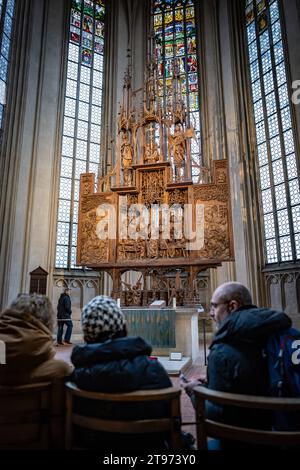 Rothenburg ob der Tauber, Region Franken, Bundesland Bayern St-Jakobs-Kirche mit Riemenschneider Blutaltar - 23.11.2023 Bayern *** Rothenburg ob der Tauber, Region Franken, Bayern St. Jacobs Church with Riemenschneider Blood altar 23 11 2023 Bavaria Credit: Imago/Alamy Live News Stockfoto