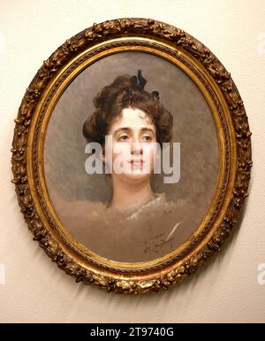 Porträt von Maria, von Raimundo de Madrazo (1841-1920) Öl auf Leinwand C. 1890. Museum von Montserrat, Barcelona, Katalonien, Spanien. Stockfoto