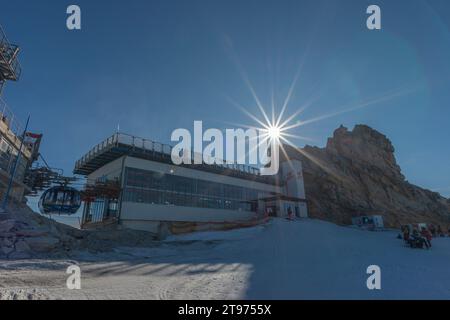 Hintertuxer Gletscherbahn, Hintertux, tuxertal, hintertuxer Gletscher, Zillertaler Alpen, Tirol, Österreich, Europa Stockfoto