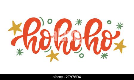 Ho Ho Ho Ho Weihnachtsgrußkarte mit Schriftzug Stock Vektor