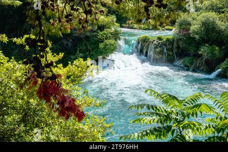 KRKA Wasserfälle in Kroatien Stockfoto