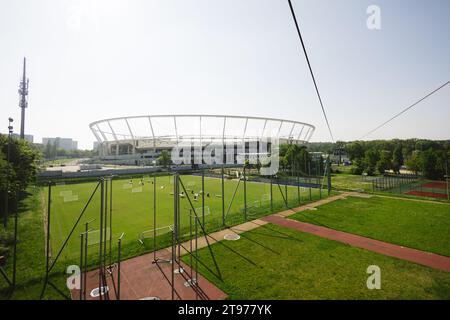 Kattowitz, Polen - 20. Mai 2023: Tag der offenen Tür des Schlesischen Stadions (Stadion Slaski) in Kattowitz, Polen. Das Stadion Slaski ist einer der größten Veranstaltungsorte in Polen. Stockfoto