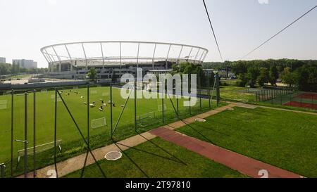 Kattowitz, Polen - 20. Mai 2023: Tag der offenen Tür des Schlesischen Stadions (Stadion Slaski) in Kattowitz, Polen. Das Stadion Slaski ist einer der größten Veranstaltungsorte in Polen. Stockfoto